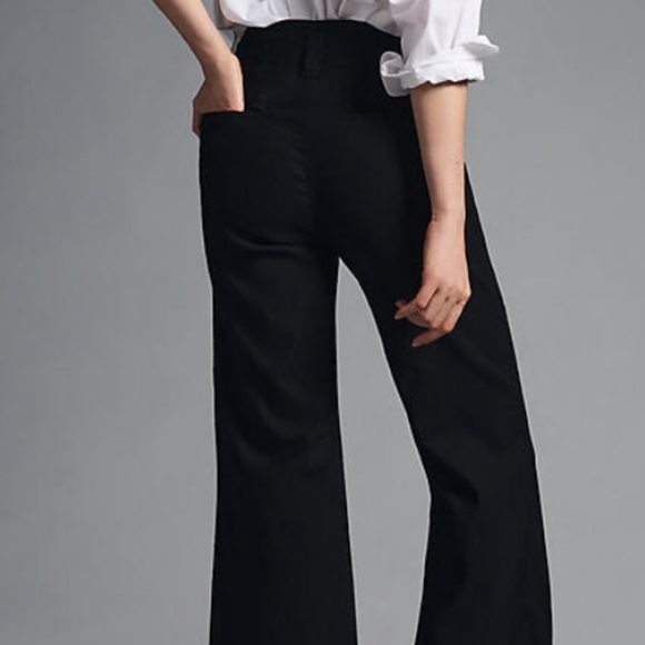 Maeve Anthropologie Naomi High-Rise Wide-Leg Jeans Linen Blend Size 4P - Picture 5 of 16